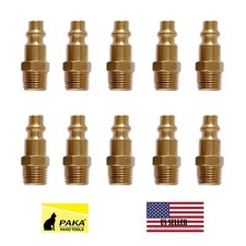 10 PC- 1/4" NPT Brass Coupler MALE Plug Quick Connect Air Compressor Hose