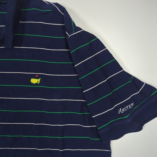 Master's Collection Golf Polo Mens Size XXL 2XL Blue Striped Pima Cotton Shirt - 第 2/6 張圖片