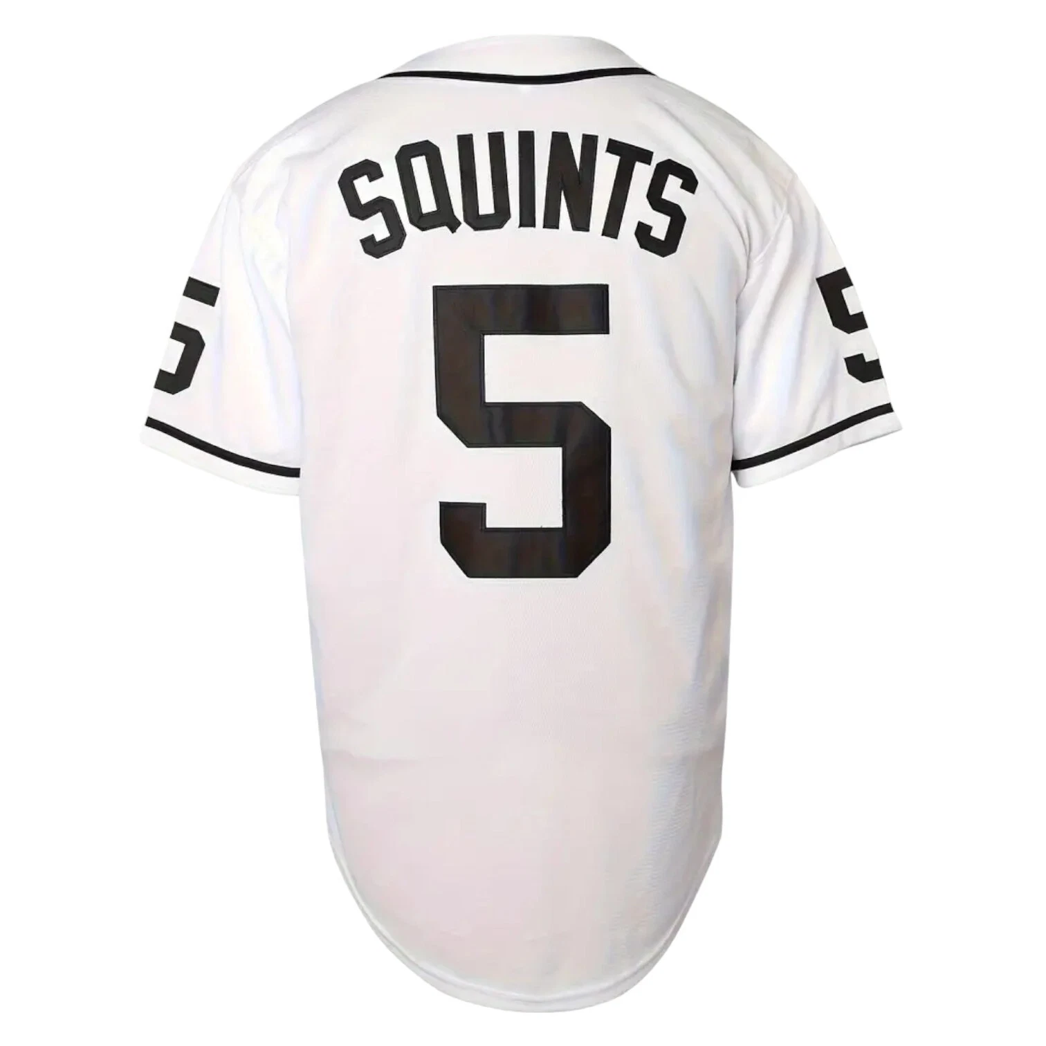 Sandlot Baseball Jersey Squints #5 White / Black Stitched