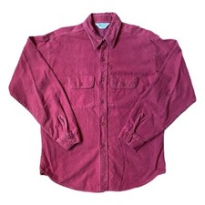 Vintage 80s Five Brother Burgundy Chamois Flannel Shirt Made In USA Sz L