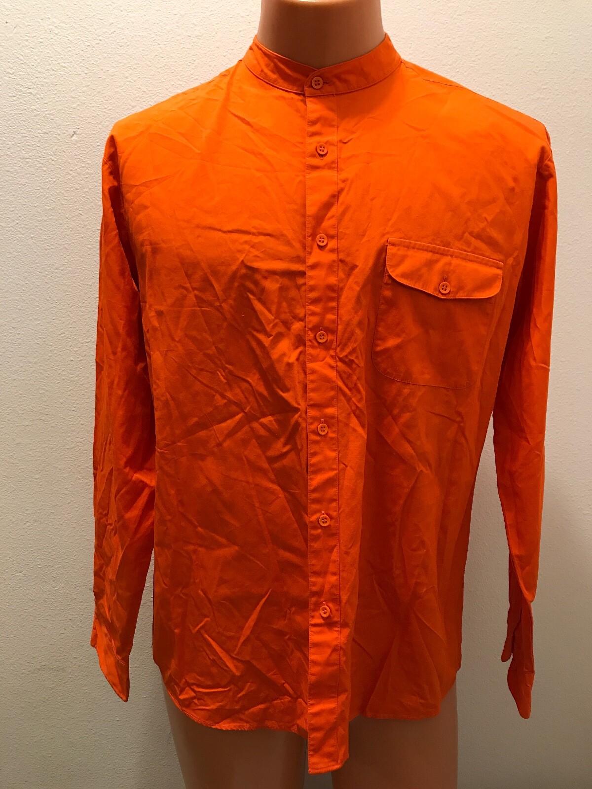 Camicia Yves Saint Laurent YSL Sport uomo arancione manica lunga con bottoni