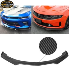 Fits 16-24 Chevrolet Camaro 1LE Style ABS Front Bumper Lip Carbon Fiber Print