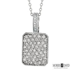 1.63 Carat Natural Diamond Necklace 14K White Gold G SI 18'' chain