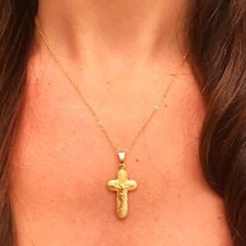 Gold Filled Crucifix Necklace Faith Pendant 16 20"