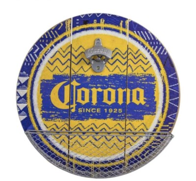Corona Beer Bottle Opener & Cap Catcher Wall Décor Pub,Bar,Man Cave,Rec Room NIB
