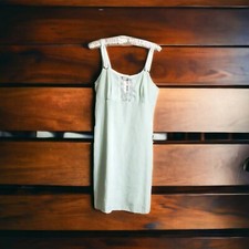 Vtg Barbizon Chemise Slip Nightgown Nightie Small Pale Green Lace Trim