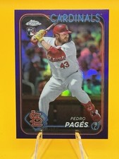 2024 TOPPS CHROME UPDATE Pedro Pages  TRUE PURPLE REFRACTOR RC /250 ST. LOUIS