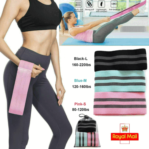 3/Set Resistance Bands Yoga Loop Gym Exercise Strength Workout Fitness Butt Lift - Picture 11 of 11