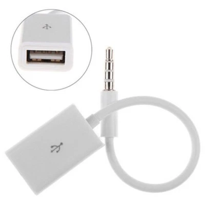 Câble Jack 3.5mm Stéréo Audio Prise Mâle Vers USB 2.0 Femelle Adaptateur voiture - Photo 1/4