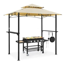 8' x 5' Grill Gazebo Grill Canopy 2 Tier BBQ Gazebo Shelter  for Patio Backyard