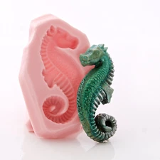 Seahorse Silicone Mold Food Safe Fondant Resin Soap Embed Polymer Clay Mold (874