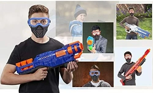 2 Pack Face Mask Tactical Mask Compatible with Nerf Rival, Apollo, Zeus, Khaos, - Picture 6 of 6