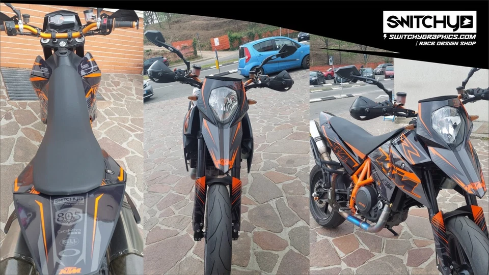 Kit Autocollant Graphiques KTM 690 Sm Supermoto Compatible - Decals Decor - Photo 3/4