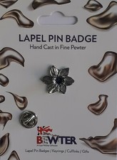 Welsh Daffodil Flower Pin, English Pewter Lapel Pin Badge, Coat-Hat Badge BEW104