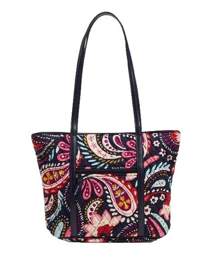 Vera Bradley Shoulder Purse Tote Bag Bermuda Blue Paisley Quilted