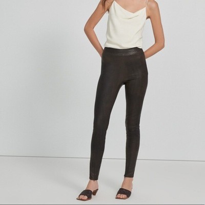 J BRAND*Lamb Leather Brown Octavia Pant Legging*XS $998