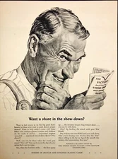 1943 US Playing Card Company Bicycle Congress Buy War Bonds WII Vintage Print Ad