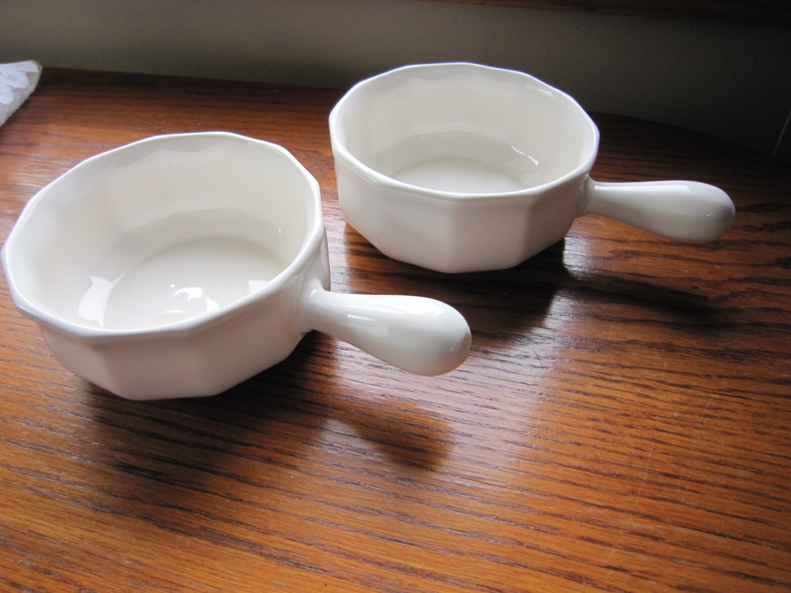 Vintage Pfaltzgraff Heritage White Onion Soup Bowls Set of 2