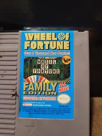 1990 Nintendo Wheel Of Fortune Family Edition Authentic Video Game Cartridge NES