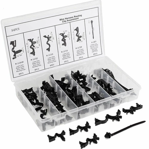 Car Body Wiring Harness Fastener Wire Loom Routing Clips Retainer w/Cable Ties. - Bild 8 von 9