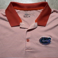 University of Florida Men’s L Gators Nike Polo Shirt Orange White NCAA Football