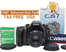     Almost UNUSED w/Strap Canon EOS 7 E7 Film Camera EF 50mm 1.8 ii Lens JAPAN