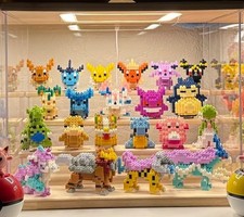 Action Figure Display Case 4 Tier Wood  LED Light Clear Acrylic Minifigures Box