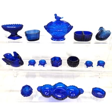 C007- 15 PC. Cobalt Blue Salt Cellars