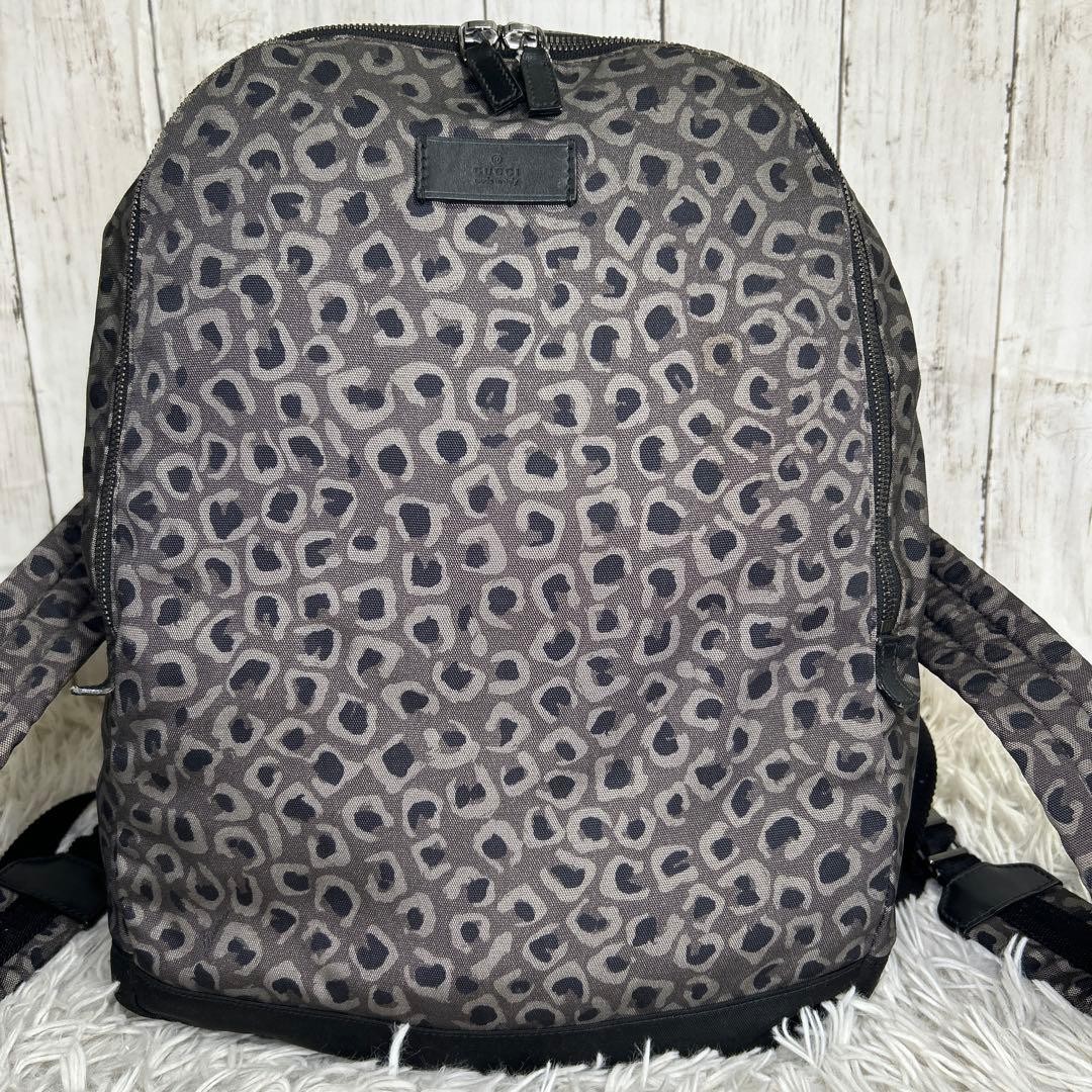 Gucci Nylon Leopard Print Backpack Large Capacity… - image 4