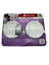 First Alert 2-in-1 Smoke & Carbon Monoxide Detectors Alarms Voice & Location