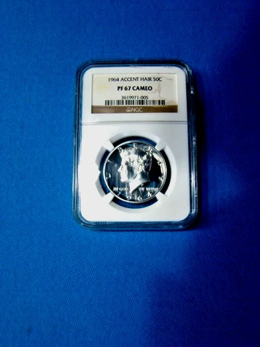 1964 ACCENTED HAIR KENNEDY HALF DOLLAR PROOF NGC PR67 CAMEO