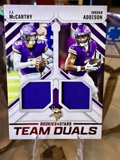 2025 Rookies & Stars Team Duals JJ McCarthy Jordan Addison Dual Patch #TD-MIN NM
