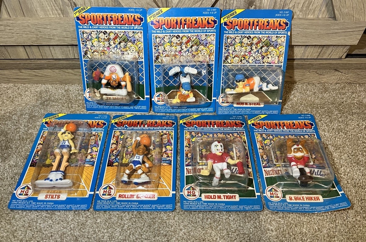 VINTAGE 1986 Sportfreaks 1st Series Lot of 7 Sealed HG Toys