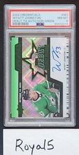 WYATT JOHNSTON 2022 UD Credentials Debut Ticket Access Auto #1/5 Green PSA 8 RC