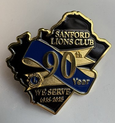 Sanford, North Carolina Lions Club 90th Anniv Pin 1935-2025 NEW, Sealed Only 200