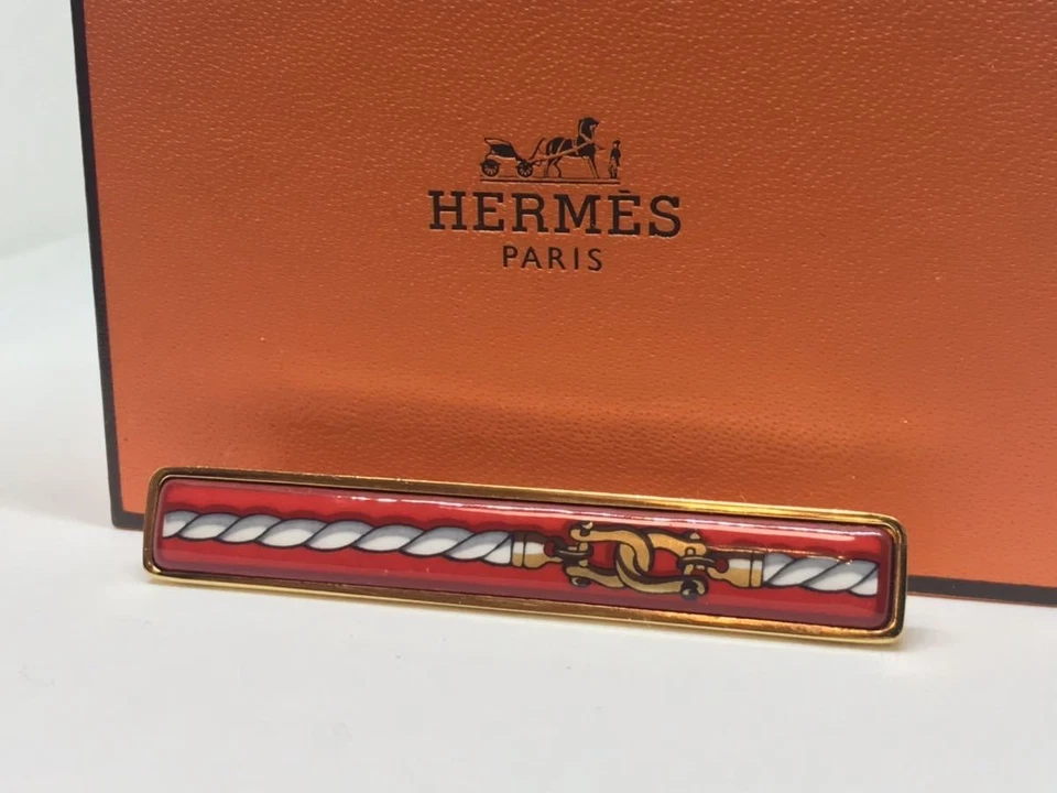 Hermes Enamel Red  Tie Pin Tie Bar No Box - Image 2 of 4