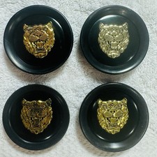 4 Jaguar Xj - Wheel Center Caps - Vintage Black With A Gold Cat