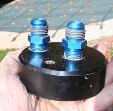 Vintage Black Billet Remote Oil Filter Adapter W Fittings - Moroso Vintage Black Billet Remote Oil Filter Adapter W Fittings - Moroso