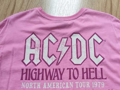 ACDC T- Shirt, American Tour ''Highway to hell'' 1979 pink, Gr. XS, S- NEU