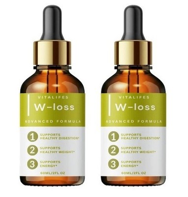 2 Pack - W-Loss Drops for Weight Loss, Burning Excess Fat & Boosting Energy