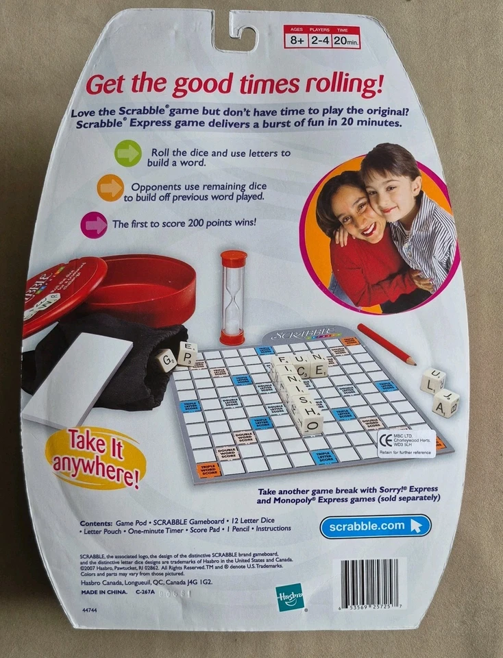 New Sealed Scrabble Express ~ 20 Minute Game Break ~ 2007 Hasbro Parker Brothers - Image 2 of 3