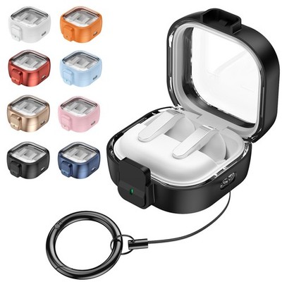 For Samsung Galaxy Buds4 / Buds4 Pro Shockproof PC Lock Case Ring Strap Cover