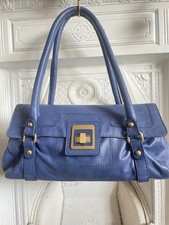 Linea Blue Soft Leather Shoulder Bag Hobo Slouchy Buckle