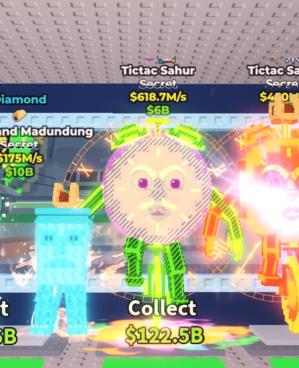 Tictac Sahur Radioactive 618.7M/s 2 rare traits - Rare - Steal a Brainot 