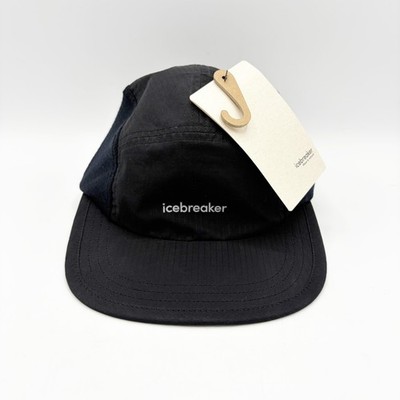 Icebreaker Hat Cap Unisex OS Black Shell Windbreaker 5 Panel Outdoor Run Tennis