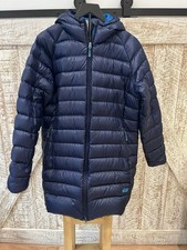 Stio Women  s Hometown Navy Hooded Down Long Parka Size XL