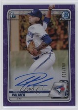 2020 Bowman Draft Chrome Picks Purple Refractor 63/250 Trent Palmer Auto w5p