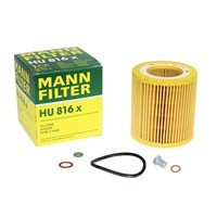Mann ÖLfilter Hu816X + Schraube FüR BMW E81-88 E90-93 F30 E60 N52 N53 N54 N55
