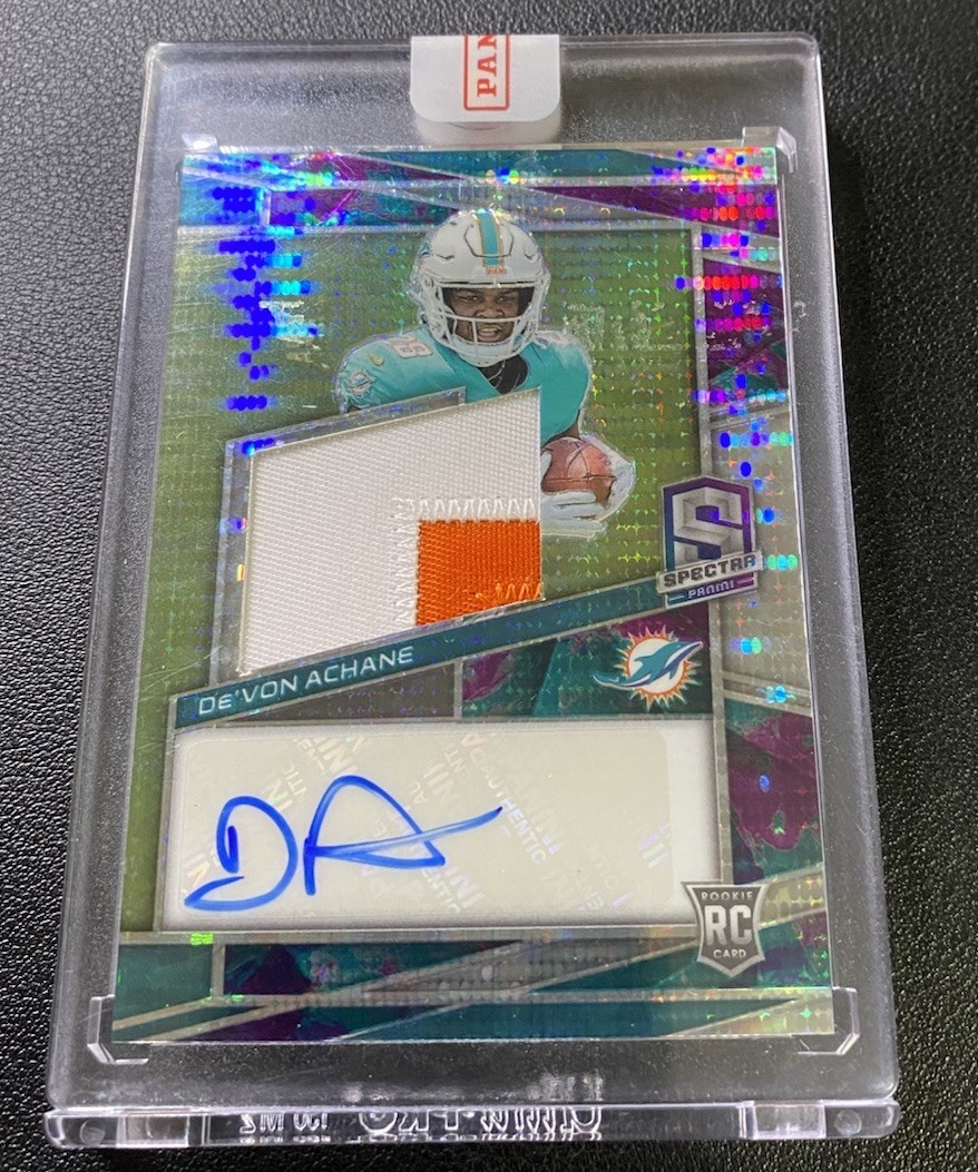 2023 Panini Spectra Encased De’von Achane RPA TRUE Celestial /75 Achane #209 📈