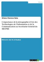 Orlane Clarence Nata | L' Importance De La StéNographie à L'èRe Des...